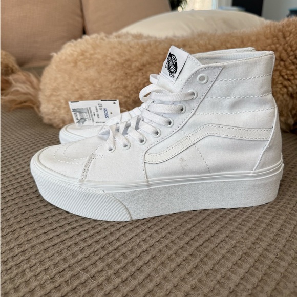 Vans Women's SK8-Hi Tapered Stackform Sneakers, Canvas True Whitewashing - Picture 5 of 8